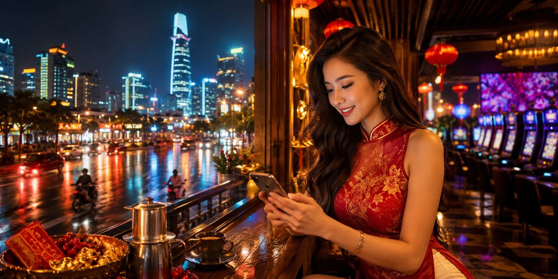 Người dùng tại TP. Hồ Chí Minh tra cứu mẹo cá cược trên điện thoại trong quán cà phê buổi sáng