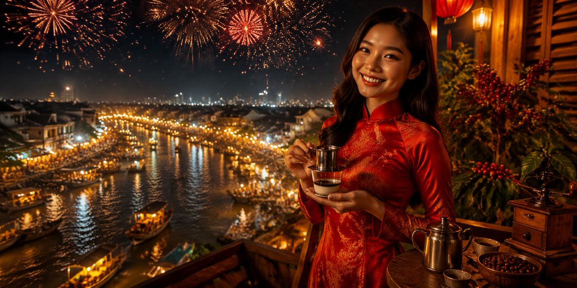 Người dùng vùng Mekong thư giãn bên ly cà phê và xem trang tiền thưởng 690 trên điện thoại